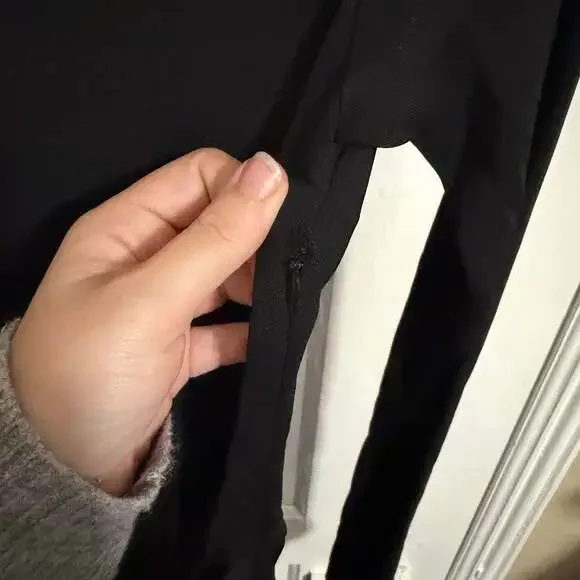 Staud Gres Midi Dress Black Ruched Slimming Long Sleeve Boat Neck Minimal Small - Picture 5 of 12